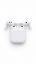 Example product: Wireless earbuds in white, shown in an open charging case against a plain white background.